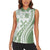 Green Hawaiian Quilt Pattern Women Sleeveless Polo Shirt Mixed Polynesian Tribal Arty