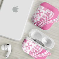 Pink Hawaiian Quilt Pattern AirPods Case Mixed Polynesian Tribal Arty - Polynesian Pride