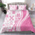 Pink Hawaiian Quilt Pattern Bedding Set Mixed Polynesian Tribal Arty