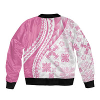 Pink Hawaiian Quilt Pattern Bomber Jacket Mixed Polynesian Tribal Arty LT9 - Polynesian Pride