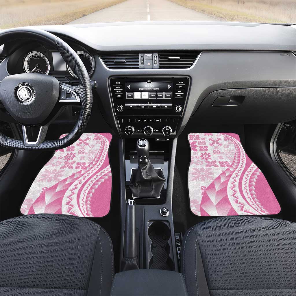 Pink Hawaiian Quilt Pattern Car Mats Mixed Polynesian Tribal Arty