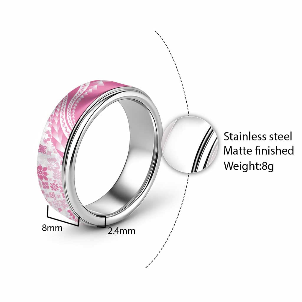 Pink Hawaiian Quilt Pattern Classic Ring Mixed Polynesian Tribal Arty - Polynesian Pride