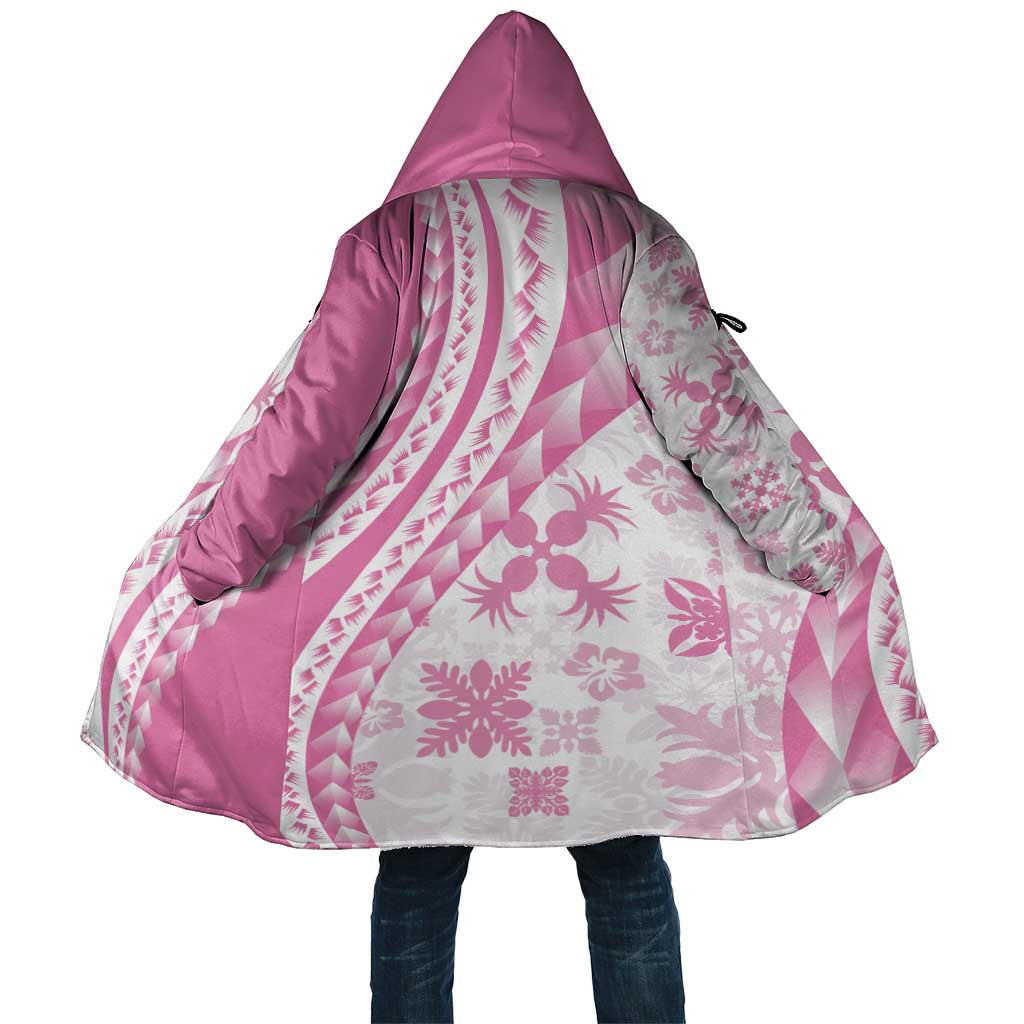 Pink Hawaiian Quilt Pattern Cloak Mixed Polynesian Tribal Arty - Polynesian Pride