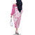Pink Hawaiian Quilt Pattern Family Matching Off The Shoulder Long Sleeve Dress and Hawaiian Shirt Mixed Polynesian Tribal Arty