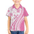 Pink Hawaiian Quilt Pattern Family Matching Off The Shoulder Long Sleeve Dress and Hawaiian Shirt Mixed Polynesian Tribal Arty