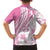 Pink Hawaiian Quilt Pattern Family Matching Puletasi and Hawaiian Shirt Mixed Polynesian Tribal Arty