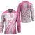 Pink Hawaiian Quilt Pattern Hockey Jersey Mixed Polynesian Tribal Arty - Polynesian Pride