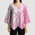 Pink Hawaiian Quilt Pattern Kimono Sleeve Blouse Mixed Polynesian Tribal Arty - Polynesian Pride