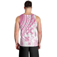 Pink Hawaiian Quilt Pattern Men Tank Top Mixed Polynesian Tribal Arty