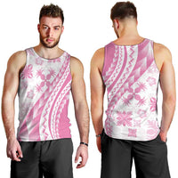 Pink Hawaiian Quilt Pattern Men Tank Top Mixed Polynesian Tribal Arty