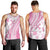 Pink Hawaiian Quilt Pattern Men Tank Top Mixed Polynesian Tribal Arty