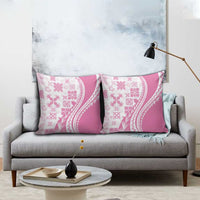 Pink Hawaiian Quilt Pattern Pillow Cover Mixed Polynesian Tribal Arty - Polynesian Pride
