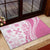 Pink Hawaiian Quilt Pattern Rubber Doormat Mixed Polynesian Tribal Arty