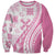Pink Hawaiian Quilt Pattern Sweatshirt Mixed Polynesian Tribal Arty
