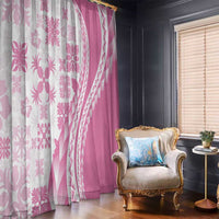 Pink Hawaiian Quilt Pattern Window Curtain Mixed Polynesian Tribal Arty