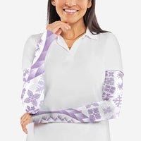 Purple Hawaiian Quilt Pattern Arm Sleeves Mixed Polynesian Tribal Arty - Polynesian Pride