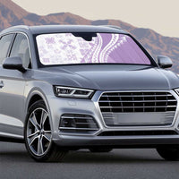 Purple Hawaiian Quilt Pattern Auto Sun Shade Mixed Polynesian Tribal Arty - Polynesian Pride