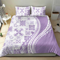 Purple Hawaiian Quilt Pattern Bedding Set Mixed Polynesian Tribal Arty