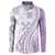 Purple Hawaiian Quilt Pattern Button Sweatshirt Mixed Polynesian Tribal Arty