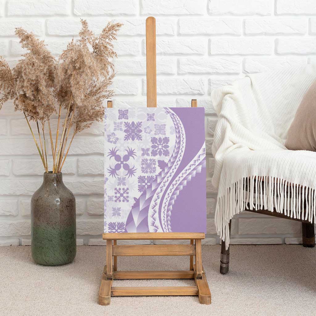 Purple Hawaiian Quilt Pattern Canvas Wall Art Mixed Polynesian Tribal Arty
