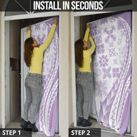 Purple Hawaiian Quilt Pattern Door Cover Mixed Polynesian Tribal Arty - Polynesian Pride