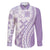 Purple Hawaiian Quilt Pattern Family Matching Long Sleeve Bodycon Dress and Hawaiian Shirt Mixed Polynesian Tribal Arty