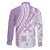 Purple Hawaiian Quilt Pattern Family Matching Off The Shoulder Long Sleeve Dress and Hawaiian Shirt Mixed Polynesian Tribal Arty