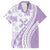 Purple Hawaiian Quilt Pattern Family Matching Off Shoulder Maxi Dress and Hawaiian Shirt Mixed Polynesian Tribal Arty