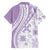 Purple Hawaiian Quilt Pattern Family Matching Off Shoulder Maxi Dress and Hawaiian Shirt Mixed Polynesian Tribal Arty