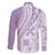Purple Hawaiian Quilt Pattern Family Matching Off Shoulder Maxi Dress and Hawaiian Shirt Mixed Polynesian Tribal Arty