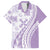 Purple Hawaiian Quilt Pattern Family Matching Short Sleeve Bodycon Dress and Hawaiian Shirt Mixed Polynesian Tribal Arty