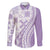 Purple Hawaiian Quilt Pattern Family Matching Short Sleeve Bodycon Dress and Hawaiian Shirt Mixed Polynesian Tribal Arty