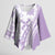 Purple Hawaiian Quilt Pattern Kimono Sleeve Blouse Mixed Polynesian Tribal Arty - Polynesian Pride