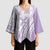 Purple Hawaiian Quilt Pattern Kimono Sleeve Blouse Mixed Polynesian Tribal Arty - Polynesian Pride