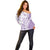 Purple Hawaiian Quilt Pattern Off Shoulder Sweater Mixed Polynesian Tribal Arty
