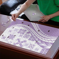 Purple Hawaiian Quilt Pattern Puzzle Mixed Polynesian Tribal Arty - Polynesian Pride