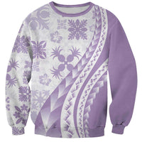 Purple Hawaiian Quilt Pattern Sweatshirt Mixed Polynesian Tribal Arty LT9 Unisex Purple - Polynesian Pride