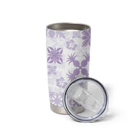 Purple Hawaiian Quilt Pattern Tumbler Cup Mixed Polynesian Tribal Arty