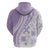 Purple Hawaiian Quilt Pattern Zip Hoodie Mixed Polynesian Tribal Arty