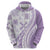 Purple Hawaiian Quilt Pattern Zip Hoodie Mixed Polynesian Tribal Arty