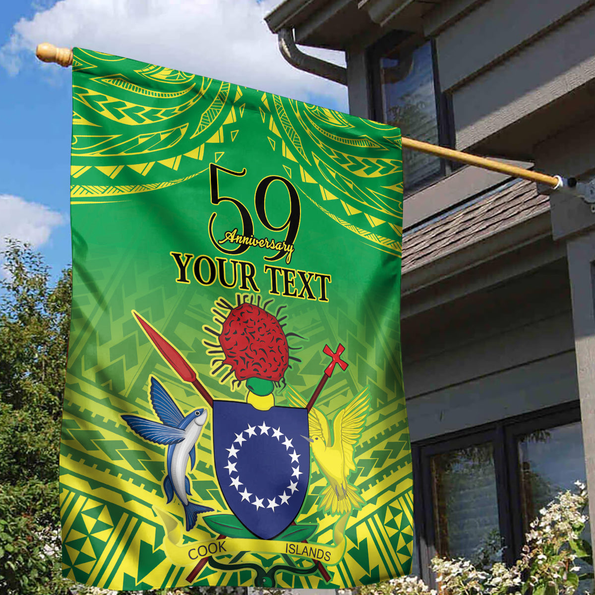 Cook Islands Constitution Day Garden Flag Kuki Airani Since 1965