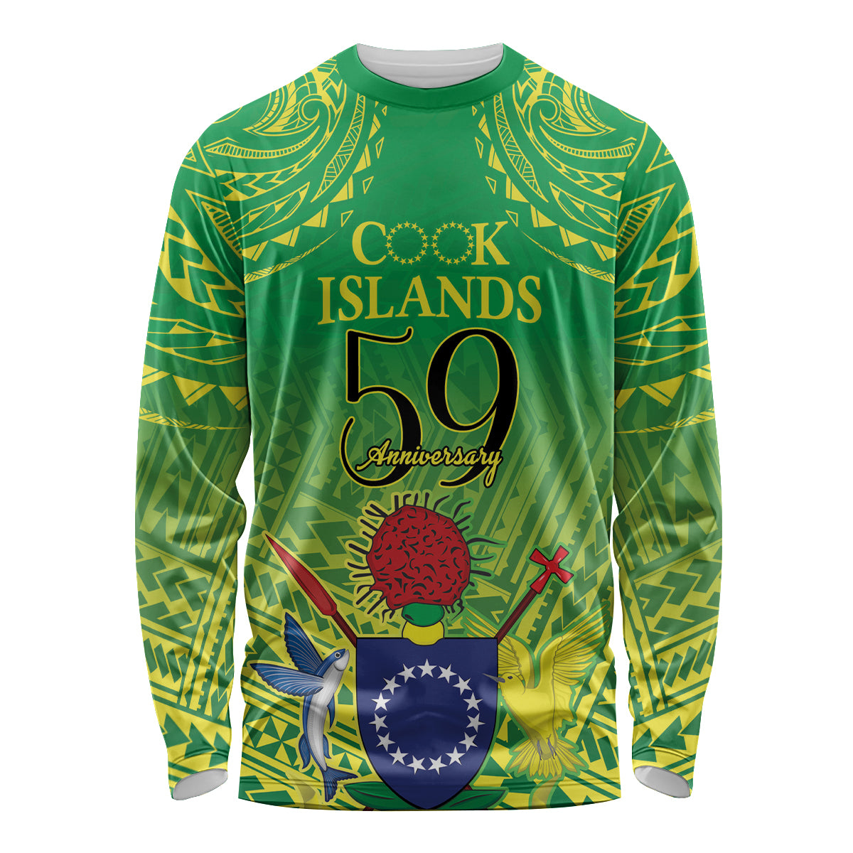 Cook Islands Constitution Day Long Sleeve Shirt Kuki Airani Since 1965