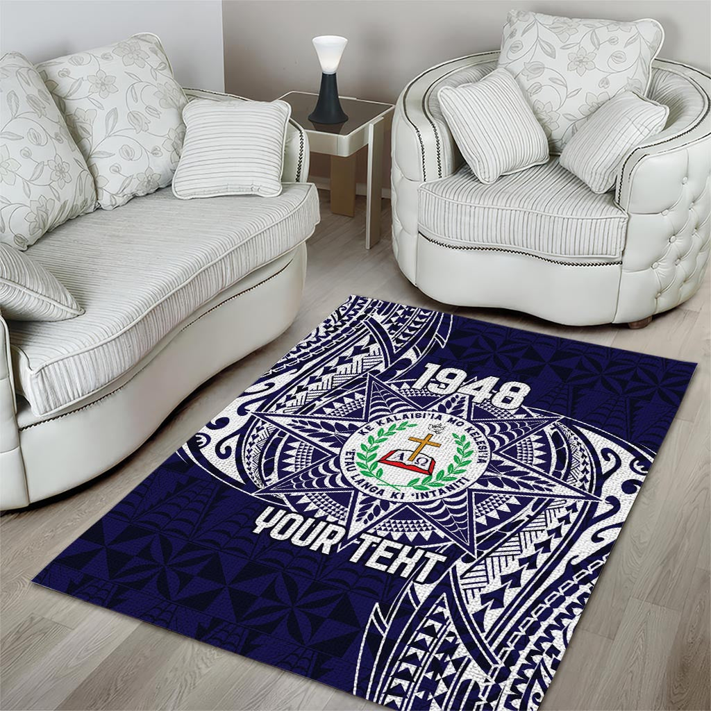 Personalised Tonga Sia'atoutai Theological College Area Rug Since 1948 Special Kupesi Pattern LT9 - Polynesian Pride
