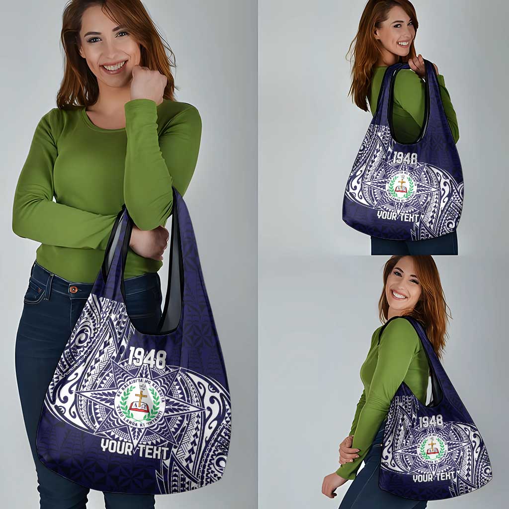 Personalised Tonga Sia'atoutai Theological College Grocery Bag Since 1948 Special Kupesi Pattern