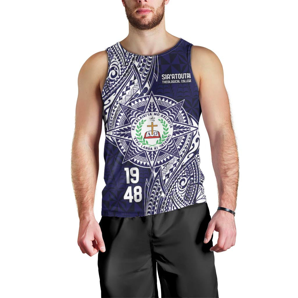 Personalised Tonga Sia'atoutai Theological College Men Tank Top Since 1948 Special Kupesi Pattern