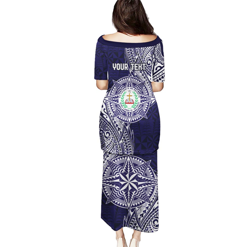 Personalised Tonga Sia'atoutai Theological College Puletasi Since 1948 Special Kupesi Pattern