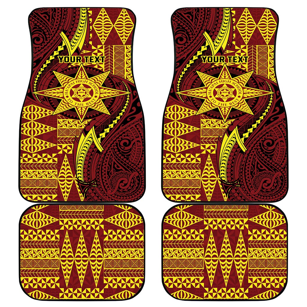 Personalised Tonga Haapai High School Car Mats Special Kupesi Pattern