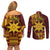 Personalised Tonga Haapai High School Couples Matching Off Shoulder Short Dress and Long Sleeve Button Shirt Special Kupesi Pattern