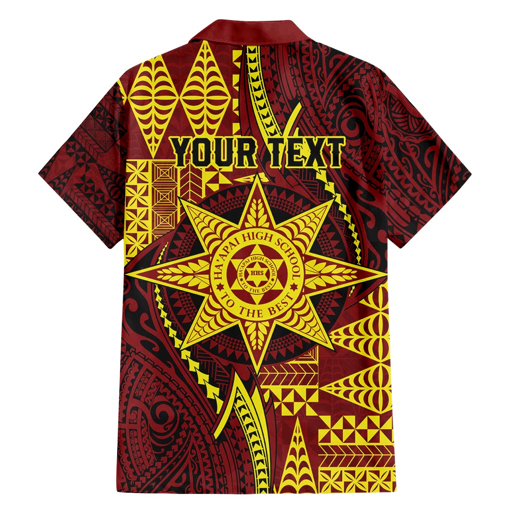 Personalised Tonga Haapai High School Family Matching Long Sleeve Bodycon Dress and Hawaiian Shirt Special Kupesi Pattern