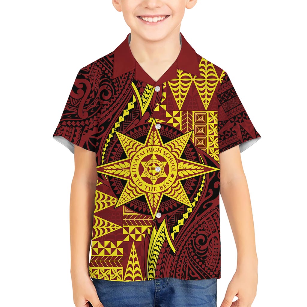 Personalised Tonga Haapai High School Hawaiian Shirt Special Kupesi Pattern